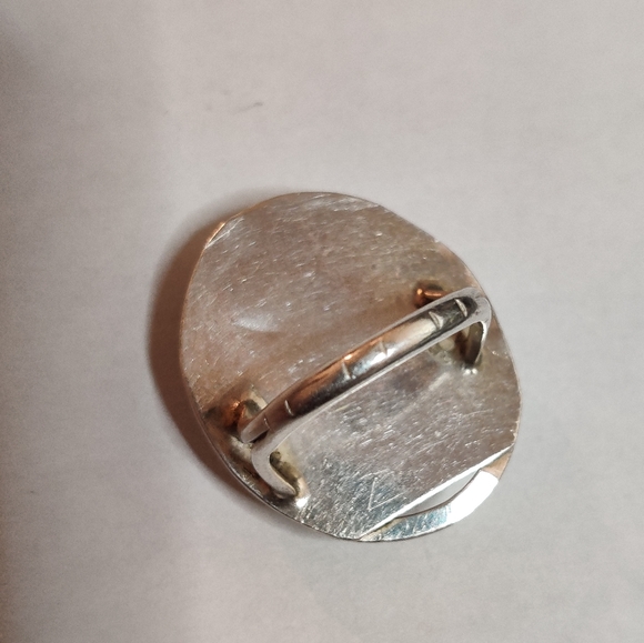 Vintage Southwestern Silver Ring with Turquoise - Picture 8 of 16
